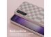 Selencia Coque design en silicone avec cordon amovible Samsung Galaxy S23 FE - Irregular Check Sand Pink 