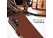 Selencia Étui de téléphone en cuir véritable iPhone Samsung Galaxy S23 FE - Bleu foncé
