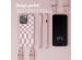Selencia ﻿Coque design en silicone avec cordon amovible iPhone 15 Pro - Irregular Check Sand Pink