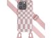 Selencia ﻿Coque design en silicone avec cordon amovible iPhone 15 Pro - Irregular Check Sand Pink