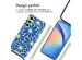 imoshion Coque Design avec cordon Samsung Galaxy A34 - Cobalt Blue Flowers Connect