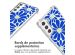 imoshion Coque Design avec cordon Samsung Galaxy S21 FE - Cobalt Blue Flowers Connect