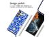 imoshion Coque Design avec cordon Samsung Galaxy S22 Ultra - Cobalt Blue Flowers Connect