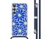 imoshion Coque Design avec cordon Samsung Galaxy S24 Plus - Cobalt Blue Flowers Connect