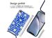 imoshion Coque Design avec cordon iPhone Xr - Cobalt Blue Flowers Connect