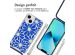 iMoshion Coque Design avec cordon iPhone 13 - Cobalt Blue Flowers Connect
