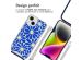 iMoshion Coque Design avec cordon iPhone 14 - Cobalt Blue Flowers Connect