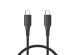 imoshion Braided USB-C vers câble USB-C - 1 mètre  - Noir