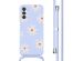 imoshion Coque design en silicone avec cordon Samsung Galaxy A14 (5G/4G) - Lila Flower Distance