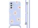 imoshion Coque design en silicone avec cordon Samsung Galaxy A34 (5G) - Lila Flower Distance