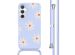 imoshion Coque design en silicone avec cordon Samsung Galaxy A35 - Lila Flower Distance