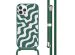 imoshion Coque design en silicone avec cordon iPhone 12 (Pro) - Petrol Green Groovy