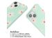 imoshion Coque design en silicone avec cordon iPhone 13 - Green Flower Distance