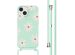 imoshion Coque design en silicone avec cordon iPhone 13 - Green Flower Distance