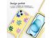 imoshion Coque design en silicone avec cordon iPhone 15 - Yellow Flower Distance