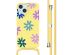 imoshion Coque design en silicone avec cordon iPhone 15 - Yellow Flower Distance