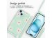 imoshion Coque design en silicone avec cordon iPhone 15 - Green Flower Distance