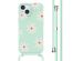 imoshion Coque design en silicone avec cordon iPhone 15 - Green Flower Distance