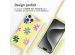 imoshion Coque design en silicone avec cordon iPhone 15 Pro - Yellow Flower Distance