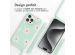 imoshion Coque design en silicone avec cordon iPhone 15 Pro - Green Flower Distance