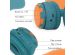 imoshion Kids Dino Bluetooth Casque - Casque pour enfants avec limiteur de décibels - Casque sans fil + câble AUX - Petrol Green / Orange