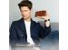 Selencia Étui de téléphone portefeuille en cuir véritable Samsung Galaxy S23 Ultra - Brun clair