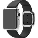 Apple Leather Band Modern Buckle Apple Watch Series 1 á 9 / SE (38/40/41 mm) | Series 10 (42 mm) - Taille L - Noir