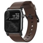 Nomad Bracelet en cuir moderne Apple Watch Series 1-9 / SE - 38/40/41 mm / Series 10 - 42 mm - Marron/Noir