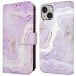 iMoshion Étui de téléphone portefeuille Design iPhone 14 - Purple Marble