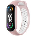 imoshion Bracelet sportif en silicone Xiaomi Mi Band 5 / 6 - Rose / Blanc