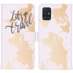 iMoshion Coque silicone design Galaxy A51 - Let's Go Travel White