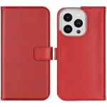 Selencia Étui de téléphone portefeuille en cuir véritable iPhone 14 Pro - Rouge