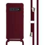 imoshion ﻿Coque en silicone avec cordon Samsung Galaxy S10 - Rouge foncé