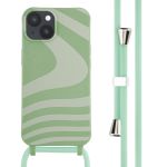 imoshion Coque design en silicone avec cordon iPhone 14 - Retro Green