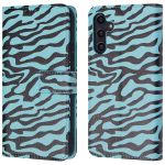 iMoshion ﻿Étui de téléphone portefeuille Design Samsung Galaxy A14 (5G/4G) - Black Blue Stripes