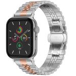 Selencia Bracelet Metallique Jubilee pour l'Apple Watch Series 1-9 / SE - 38/40/41 mm / Series 10 - 42 mm - Argent et Rose Dorée