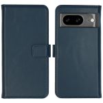 Selencia Étui de téléphone portefeuille en cuir véritable Google Pixel 8 - Bleu