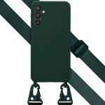 Selencia Coque silicone avec cordon amovible Samsung Galaxy A25 (5G) - Vert foncé