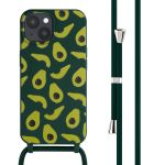 iMoshion Coque design en silicone avec cordon iPhone 15 - Avocado Green