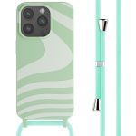 imoshion Coque design en silicone avec cordon iPhone 15 Pro - Retro Green