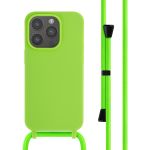 iMoshion ﻿Coque en silicone avec cordon iPhone 14 Pro - Vert Fluo