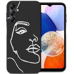 iMoshion Coque Design Samsung Galaxy A14 (5G/4G) - Visage abstrait - Noir