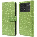 imoshion Étui de téléphone portefeuille Design Xiaomi Poco X6 Pro - Green Flowers