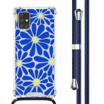 imoshion Coque Design avec cordon Samsung Galaxy A71 - Cobalt Blue Flowers Connect