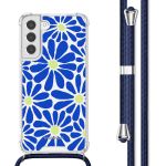 imoshion Coque Design avec cordon Samsung Galaxy S22 - Cobalt Blue Flowers Connect