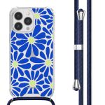 iMoshion Coque Design avec cordon iPhone 13 Pro Max - Cobalt Blue Flowers Connect