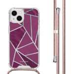 imoshion Coque Design avec cordon iPhone 14 - Bordeaux Graphic