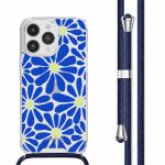 iMoshion Coque Design avec cordon iPhone 14 Pro Max - Cobalt Blue Flowers Connect