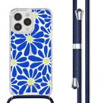 imoshion Coque Design avec cordon iPhone 15 Pro Max - Cobalt Blue Flowers Connect