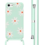 imoshion Coque design en silicone avec cordon iPhone SE (2022 / 2020) / 8 / 7 - Green Flower Distance